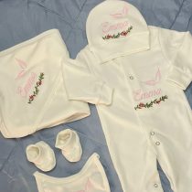 طقم مواليد بنات غصن و فراشة