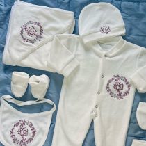 طقم مواليد بنات إكليل ورد